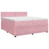 vidaXL Letto box spring con materasso Rosa 200 x 200 cm Velluto