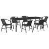 vidaXL Set da Pranzo per Giardino 7 pcs Nero
