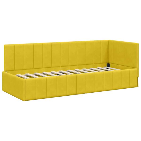 vidaXL Cornice del letto ad angolo Giallo 80 cm x 200 cm Velluto