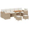 vidaXL Set Divano da Giardino 10 pcs Beige polyrattan