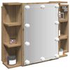 vidaXL Mobile a Specchio con LED Rovere Artigianale 70x16,5x60 cm