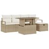vidaXL Set Divano da Giardino 6 pz Beige polyrattan