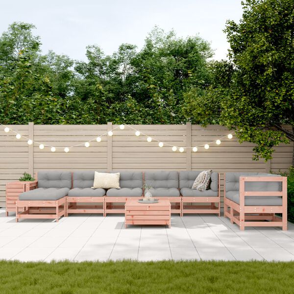 vidaXL Set Divani da Giardino 10 pz in Legno Massello Abete Douglas