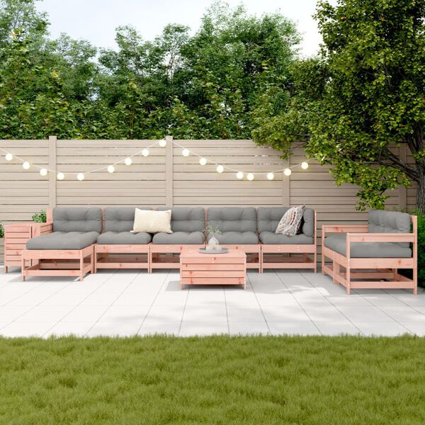 vidaXL Set Divani da Giardino 10 pz in Legno Massello Abete Douglas