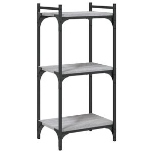 vidaXL Libreria a 3 Ripiani Grigio Sonoma 40x30x86cm Legno Multistrato