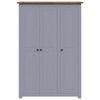 vidaXL Armadio a 3 Ante Grigio 118x50x171,5cm in Pino Panama Range