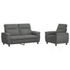 vidaXL Set di divani 2 pcs Grigio Scuro Tessuto