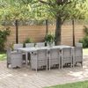 vidaXL Set da Pranzo per Giardino 11 pcs Grigio chiaro Polipropilene