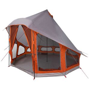vidaXL Tenda Tipi Grigio e arancione 404 x 370 x 270 cm taffet&agrave;