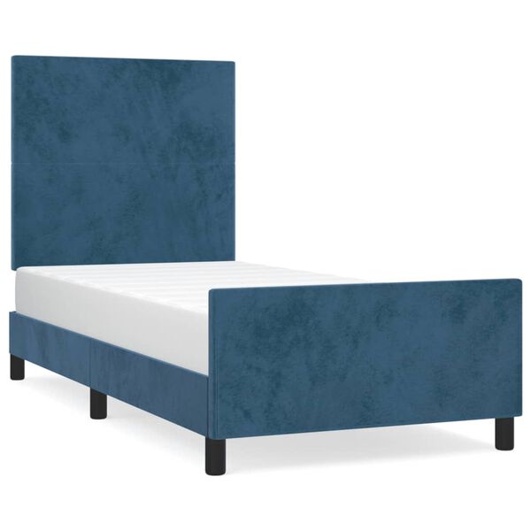 vidaXL Giroletto senza Materasso Blu Scuro 90x190 cm in Velluto