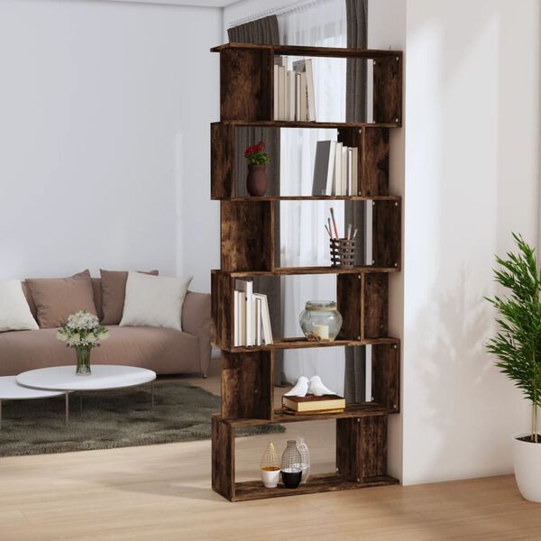vidaXL Libreria/Divisorio Rovere Fumo 80x24x192cm in Legno Ingegnerizzato