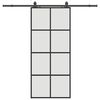 vidaXL Porta Scorrevole con Ferramenta Nera 90x205 cm in Vetro ESG