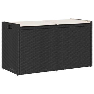vidaXL Cassapanca da Esterno con Cuscino Nera 100 cm in Polyrattan