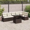 vidaXL Set Divano da Giardino con cuscino 7 pcs Marrone Poly Rattan
