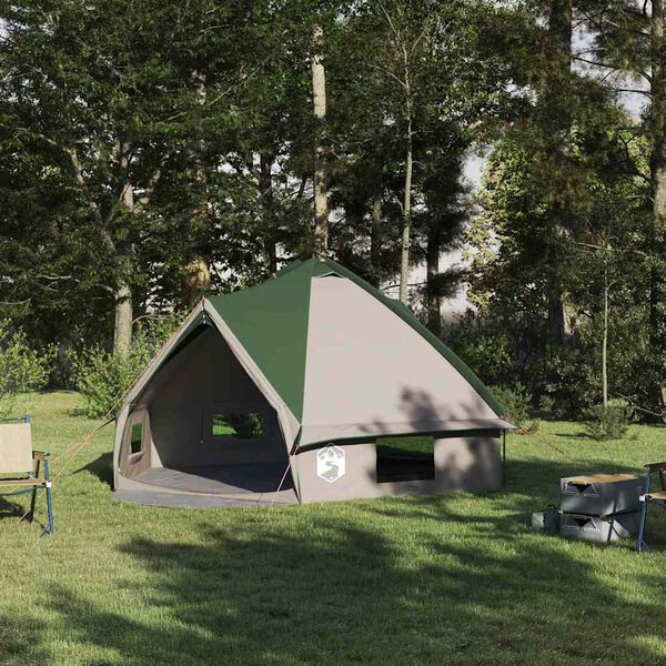 vidaXL Tenda Teepee con tetto Verde e Bianco 490 x 410 x 210 cm