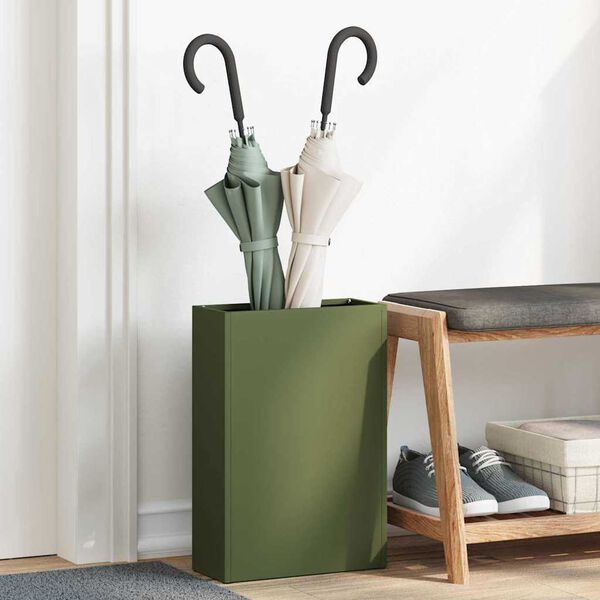 vidaXL Supporto per Ombrellone Oliver verde 28 x 12 x 41 cm Acciaio