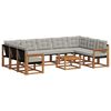 vidaXL Set di divani da esterno 10 pcs Grigio Naturale e Chiaro