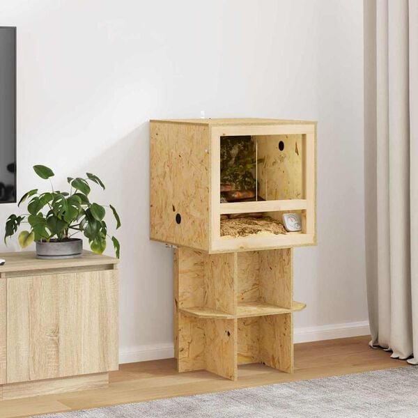 vidaXL Terrario Marrone 50 x 50 x 50 cm OSB