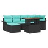 vidaXL Set Divano da Giardino 7 pz Nero Poly Rattan