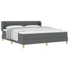 vidaXL Letto a molle con materasso Grigio scuro 180 x 200 cm Tessuto