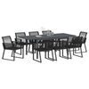 vidaXL Set da Pranzo per Giardino 9 pcs Nero Poly Rattan