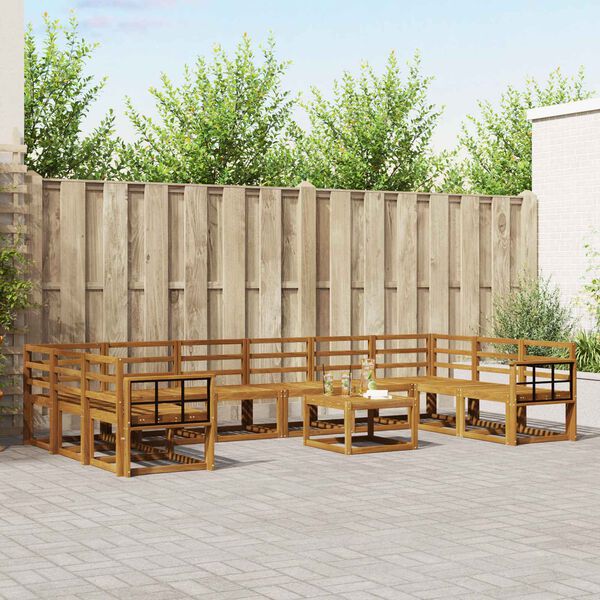vidaXL Set di divani da esterno 11 pcs Naturale
