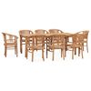 vidaXL Set da Pranzo da Giardino 9 pz in Legno Massello di Teak