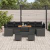 vidaXL Set Divano da Giardino con cuscino 10 pcs Nero Poly Rattan