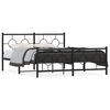 vidaXL Giroletto con Testiera e Pediera Metallo Nero 150x200 cm