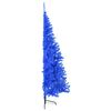 vidaXL Albero di Natale Artificiale a Metà con Supporto Blu 180 cm PVC