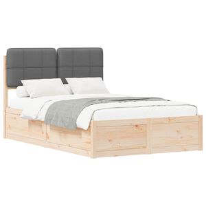 vidaXL Letto con Testiera Rivestita Grigio scuro 120 x 190 cm