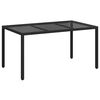vidaXL Tavolo da Giardino Nero 150 x 90 x 75 cm polyrattan