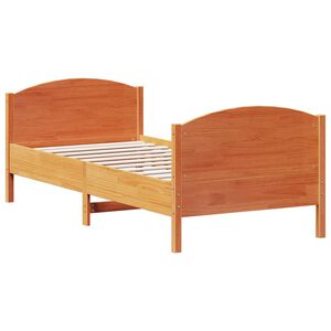 vidaXL Letto senza Materasso Marrone Cera 75x190 cm in Legno di Pino