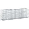 vidaXL Letto rialzato in gabbione 2 pz 250 x 50 x 80 cm Argento