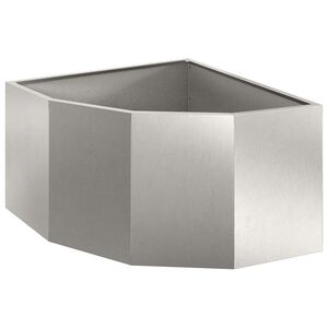 vidaXL Vaso d'angolo Argento 60 x 60 x 35 cm Acciaio inossidabile