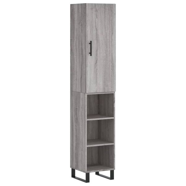 vidaXL Credenza Grigio Sonoma 34,5x34x180 cm in Legno Multistrato