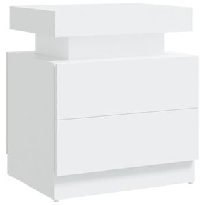 vidaXL Comodino Bianco 45x35x52 cm in Legno Multistrato