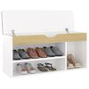 vidaXL Panca Scarpe Cuscino Bianco Rovere Sonoma 104x30x49 Multistrato
