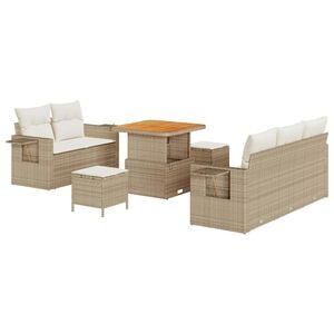 vidaXL Set Divano da Giardino 8 pz Beige polyrattan