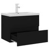 vidaXL Mobile con Lavabo Integrato Nero in Legno Multistrato