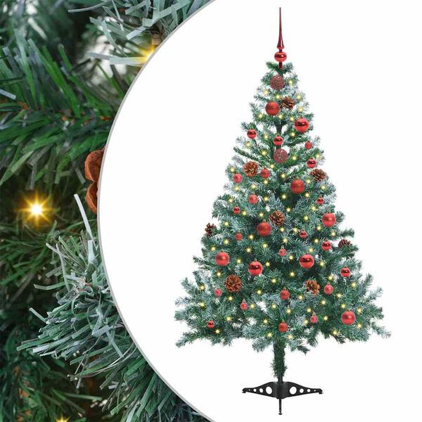 vidaXL Albero di Natale artificiale Verde 150 cm PVC e Acciaio