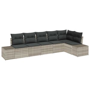 vidaXL Set Divano da Giardino 6 pcs Grigio chiaro polyrattan