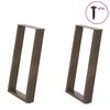 vidaXL Gambe per tavolo da pranzo a forma di U 2 pz in acciaio naturale 50x(72-73) cm