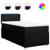 vidaXL Giroletto a Molle con Materasso Nero 90x190 cm in Tessuto