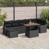 vidaXL Set Divano da Giardino con archiviazione 8 pcs Nero Poly Rattan
