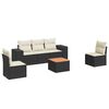 vidaXL Set Divano da Giardino 6 pz con Cuscini Nero in Polyrattan