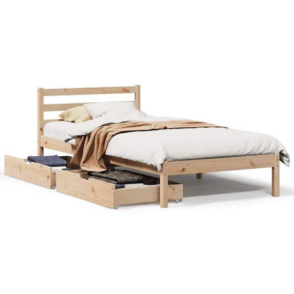 vidaXL Letto senza Materasso 90x200 cm in Legno Massello di Pino