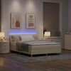 vidaXL Letto a Sorgente LED con materasso Crema 140 x 200 cm Tessuto