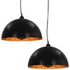 vidaXL Lampadari 2 pz Nero e Oro Semi-Sferici 40 cm E27