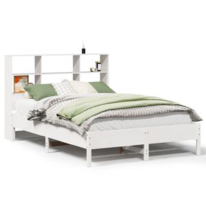 vidaXL Letto Libreria senza Materasso Bianco 140x200 cm Legno di Pino